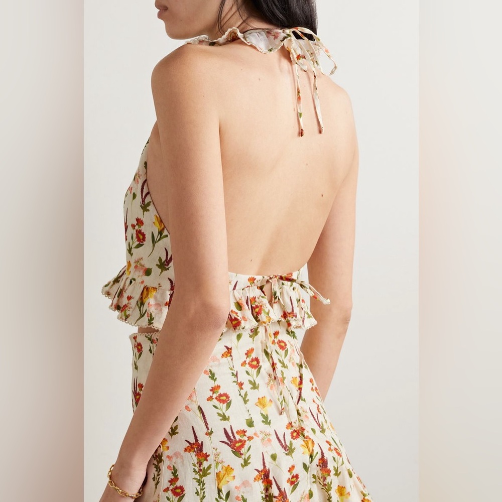 Agua by Agua Bendita Nardo Clementina floral halteneck top - Picture 2 of 5